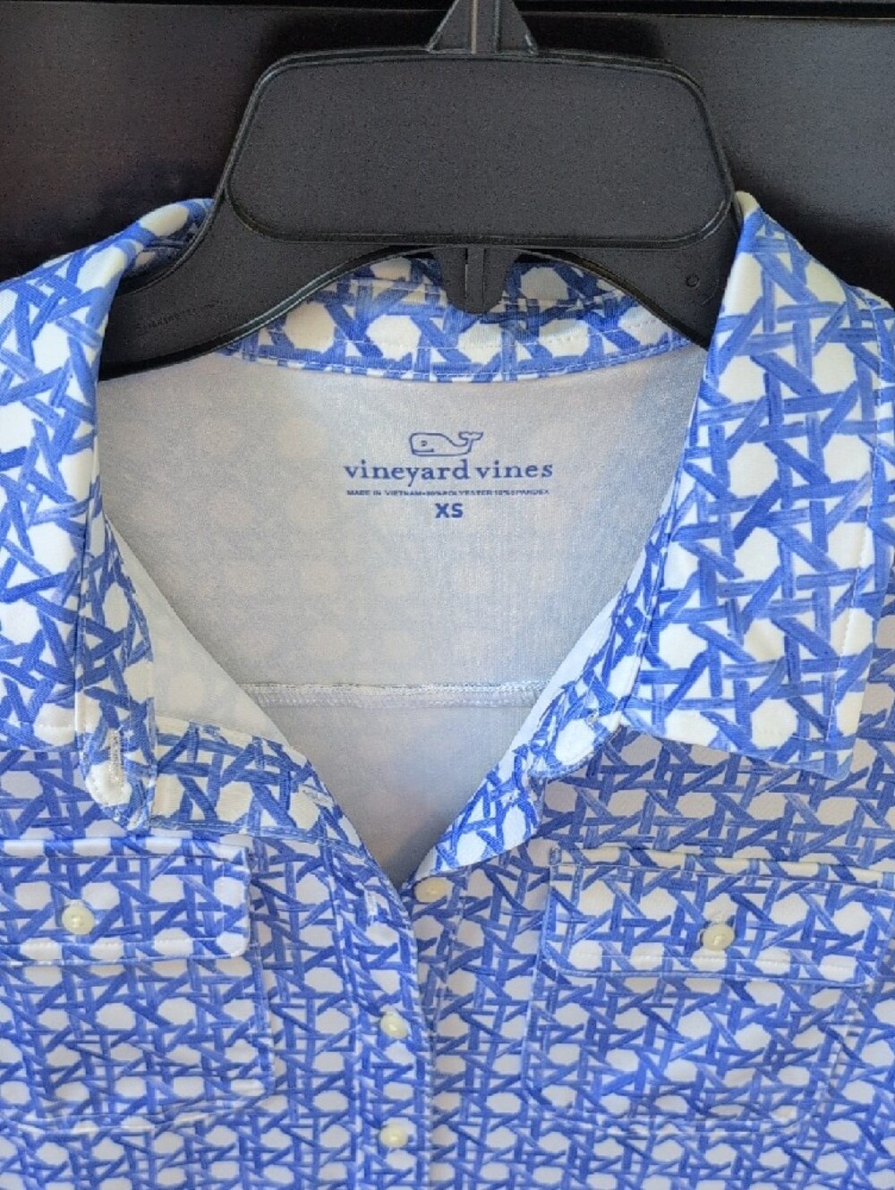 Vineyard Vines Blue & White Patterned Popover Dress - Picture 2 of 2